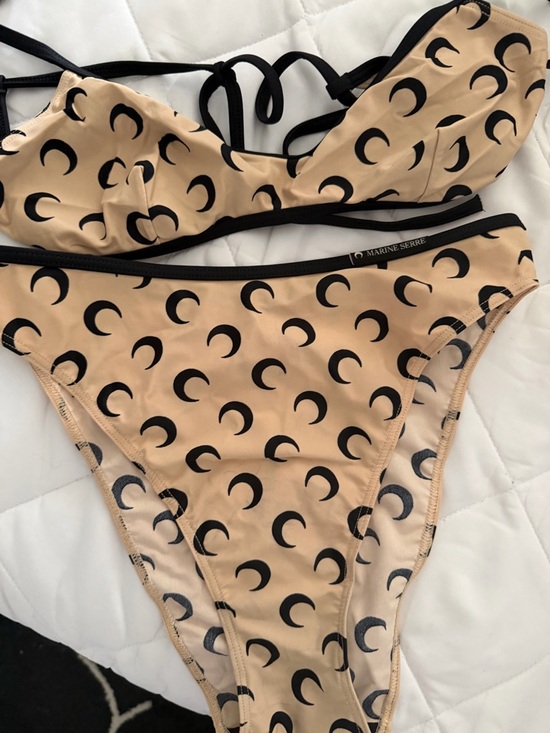 Marine Serre Other - Marine Serre Beige and Black Crescent Moon Bikini Set